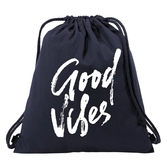 Good Vibes Positive Quote Drawstring Bag