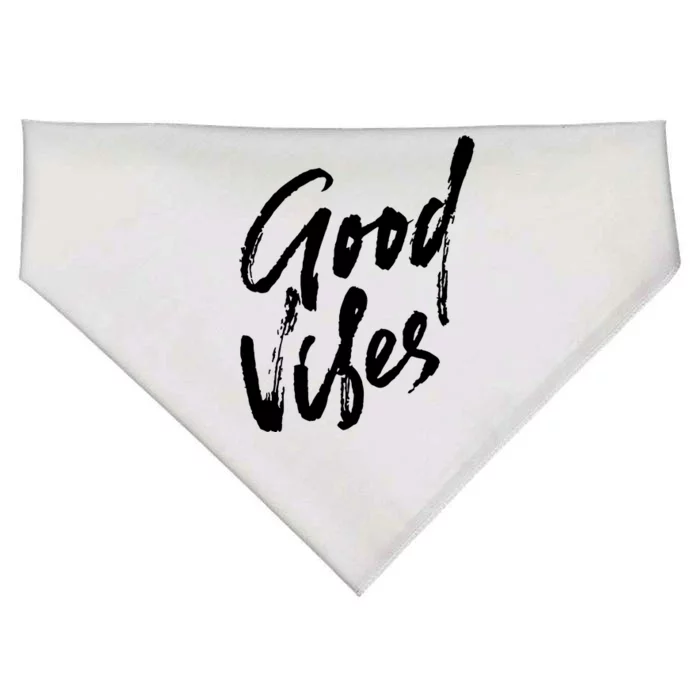 Good Vibes Positive Quote USA-Made Doggie Bandana