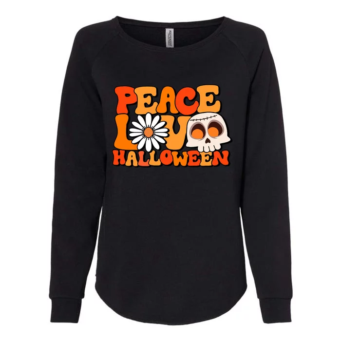 Groovy Vintage Peace Love Halloween Costume Gift Womens California Wash Sweatshirt