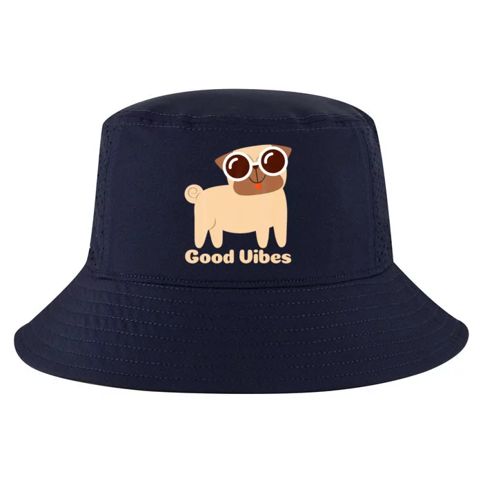 Good Vibes Pug Dog Lover Summer Vacation Positive Energy Cool Comfort Performance Bucket Hat