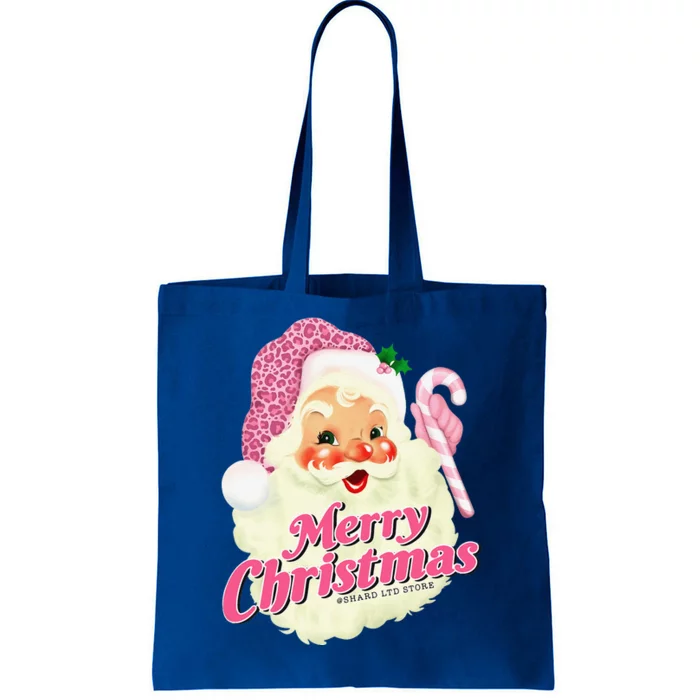 Groovy Vintage Pink Santa Claus Merry Christmas Funny Tote Bag