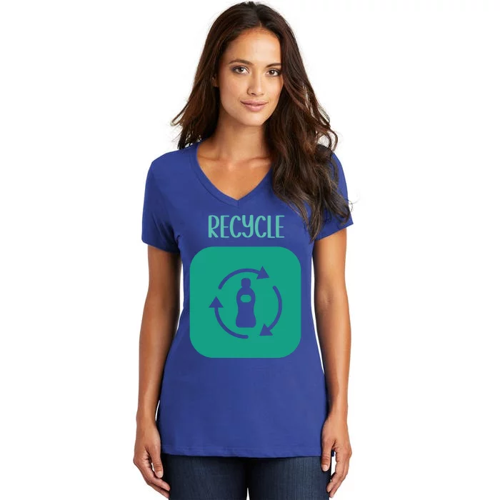 Green Vegan Plastic Free Save Earth Gift Women's V-Neck T-Shirt