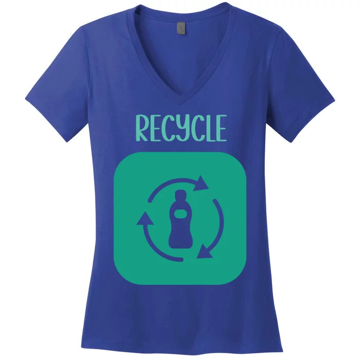 Green Vegan Plastic Free Save Earth Gift Women's V-Neck T-Shirt