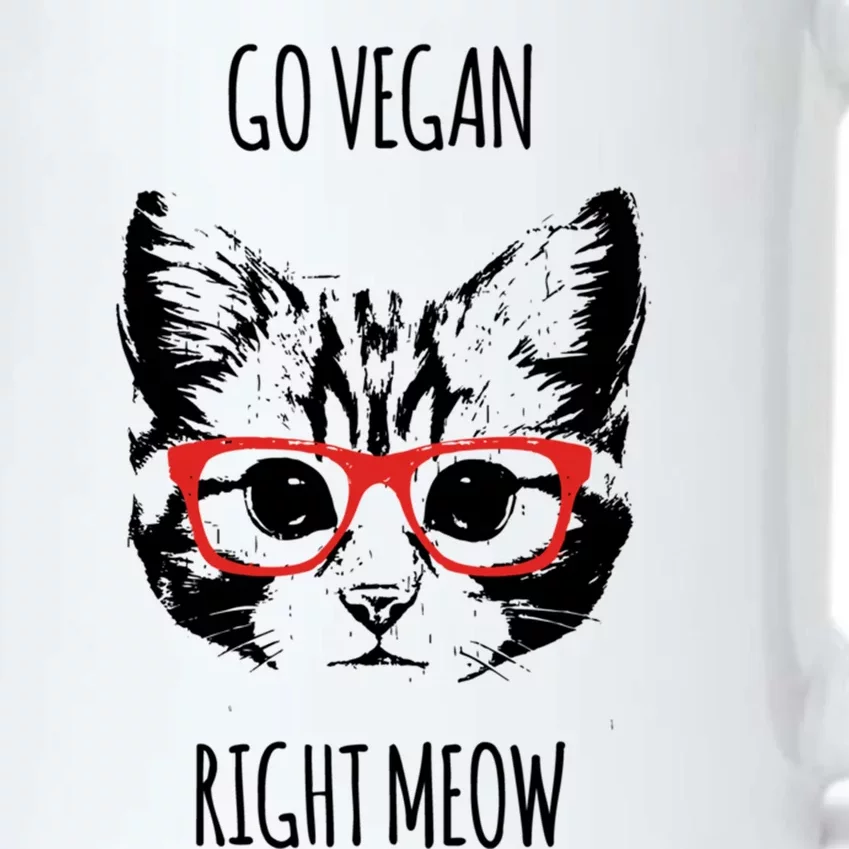 Go Vegan Right Meow Funny Gift For Vegans Vegan Funny Gift Black Color Changing Mug