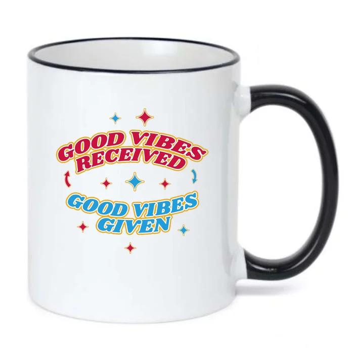 Good Vibes Received Good Vibes Given Retro Black Color Changing Mug