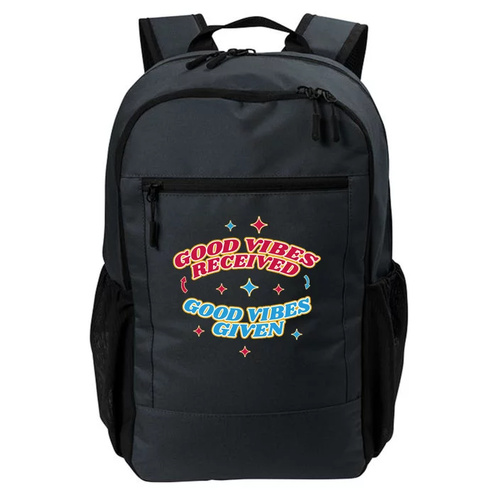 Good Vibes Received Good Vibes Given Retro Daily Commute Backpack