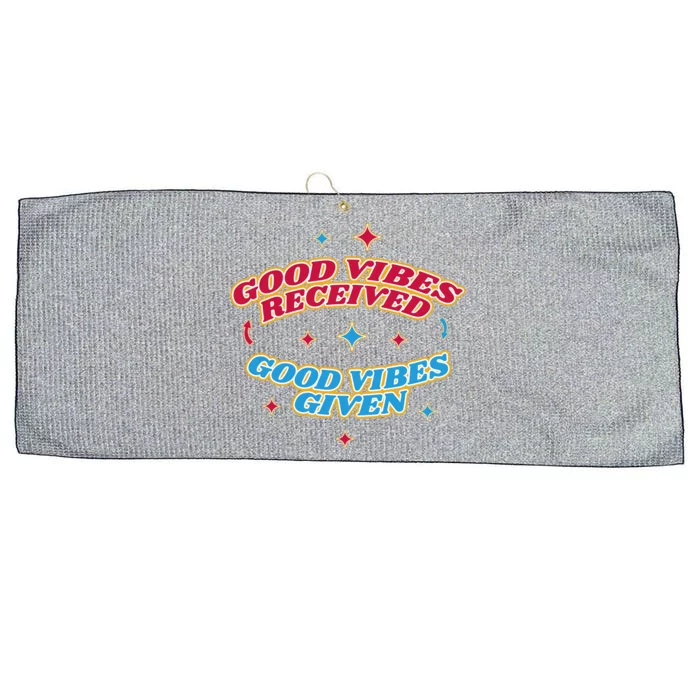 Good Vibes Received Good Vibes Given Retro Large Microfiber Waffle Golf Towel