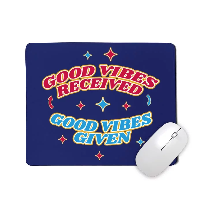 Good Vibes Received Good Vibes Given Retro Mousepad