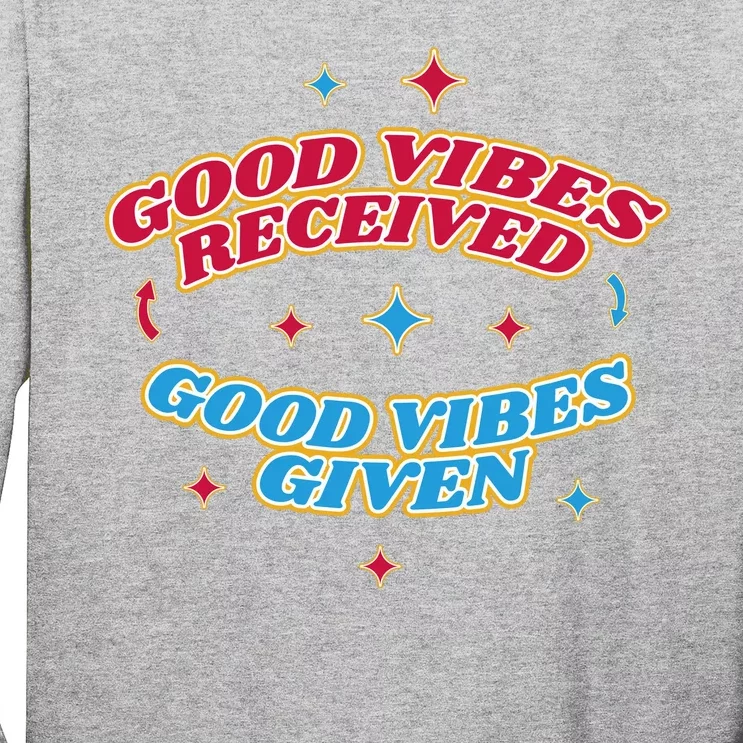 Good Vibes Received Good Vibes Given Retro Long Sleeve Shirt