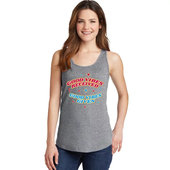 Good Vibes Received Good Vibes Given Retro Ladies Essential Tank