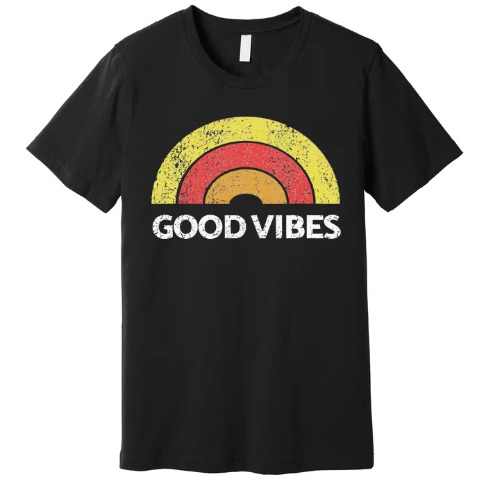 Good Vibes Rainbow Tribe Vintage Boho Hippie Cute Sun Yoga Premium T-Shirt