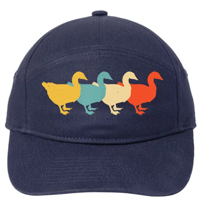 Goose Vintage Retro Waterfowl Animal Lover 60s 70s Gift 7-Panel Snapback Hat