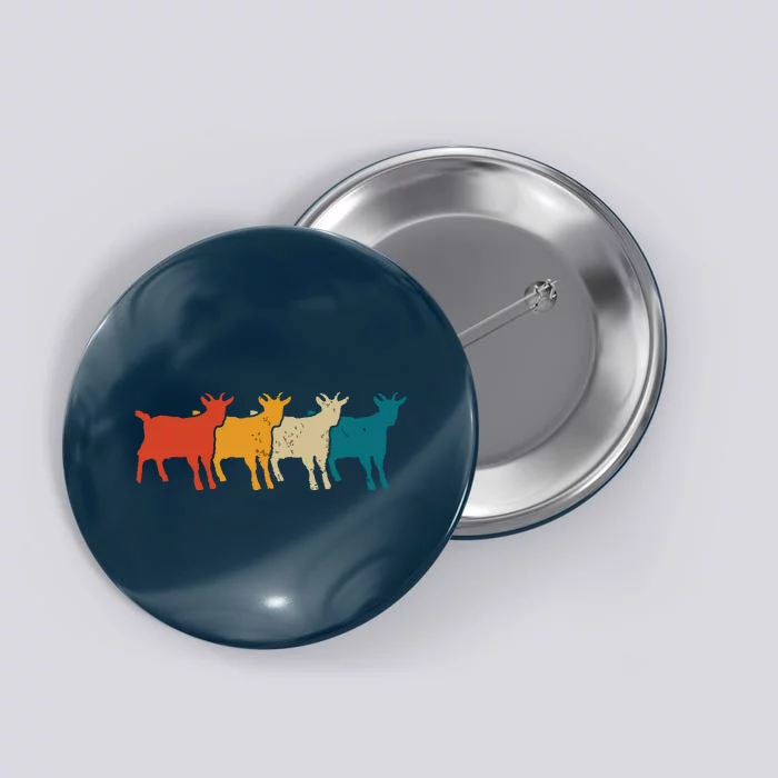 Goat Vintage Retro Farm Animal Goats Farmer Gift Button