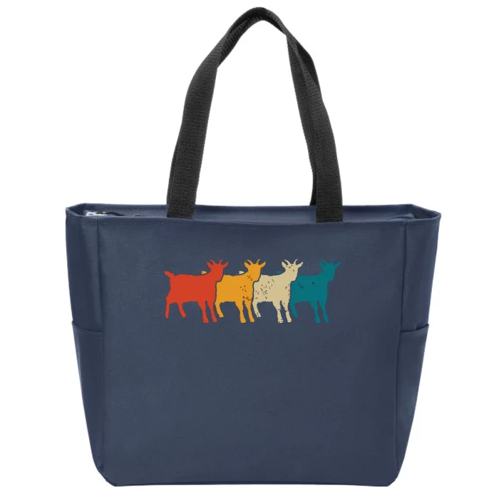 Goat Vintage Retro Farm Animal Goats Farmer Gift Zip Tote Bag