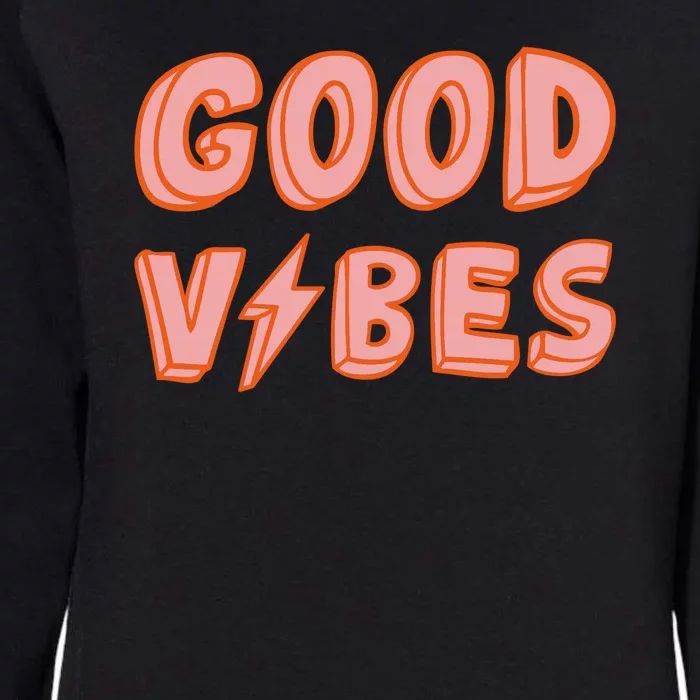 Good Vibes Retro Lightning Womens California Wash Sweatshirt