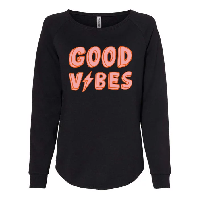 Good Vibes Retro Lightning Womens California Wash Sweatshirt