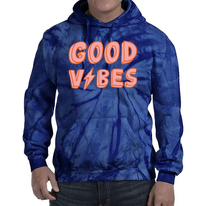 Good Vibes Retro Lightning Tie Dye Hoodie