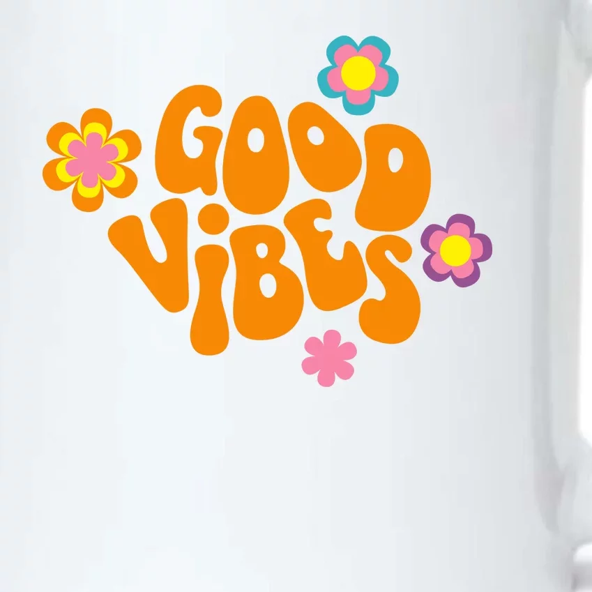 Good Vibes Retro Groovy Flower Black Color Changing Mug