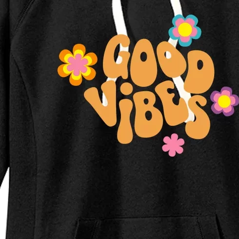 Good Vibes Retro Groovy Flower Women's Fleece Hoodie