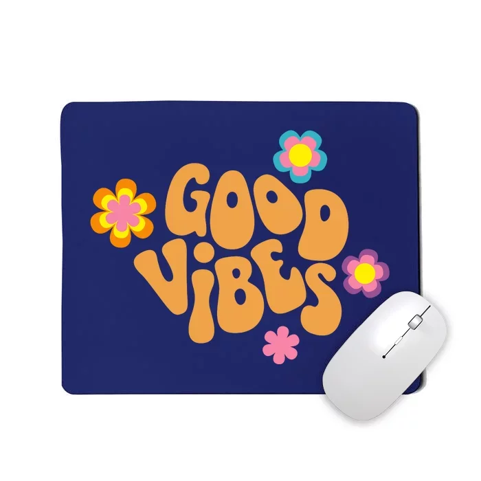 Good Vibes Retro Groovy Flower Mousepad