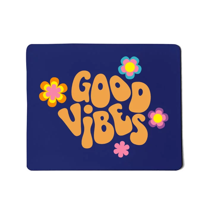 Good Vibes Retro Groovy Flower Mousepad