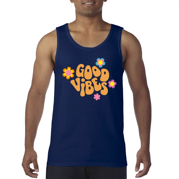 Good Vibes Retro Groovy Flower Tank Top