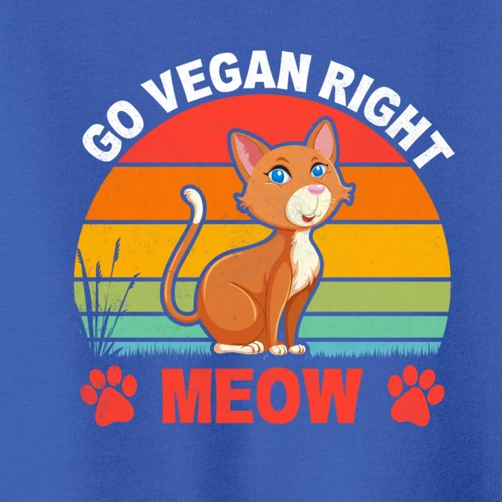 Go Vegan Right Meow Cute Gift Toddler T-Shirt