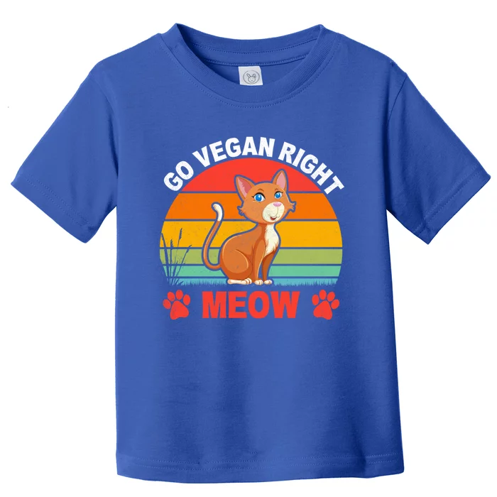 Go Vegan Right Meow Cute Gift Toddler T-Shirt