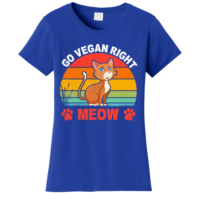 Go Vegan Right Meow Cute Gift Women's T-Shirt