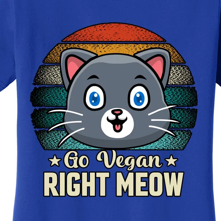 Go Vegan Right Meow Vegan Funny Saying Cute Gift Women's T-Shirt