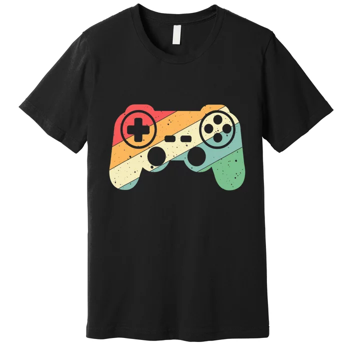 Gamer Vintage Retro Video Game Controller Gaming Premium T-Shirt