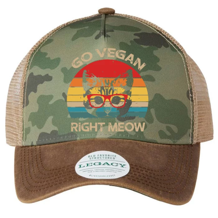 Go Vegan Right Meow Funny Cat Vegan Legacy Tie Dye Trucker Hat