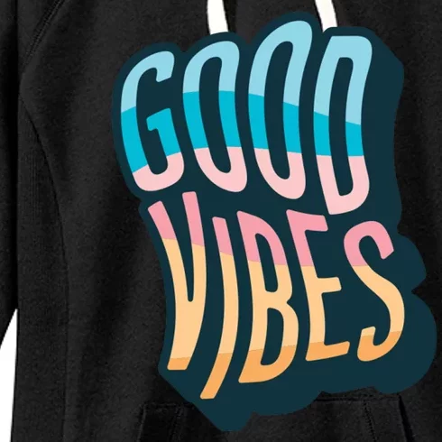 Good Vibes Retro Positive Quote Women's Fleece Hoodie