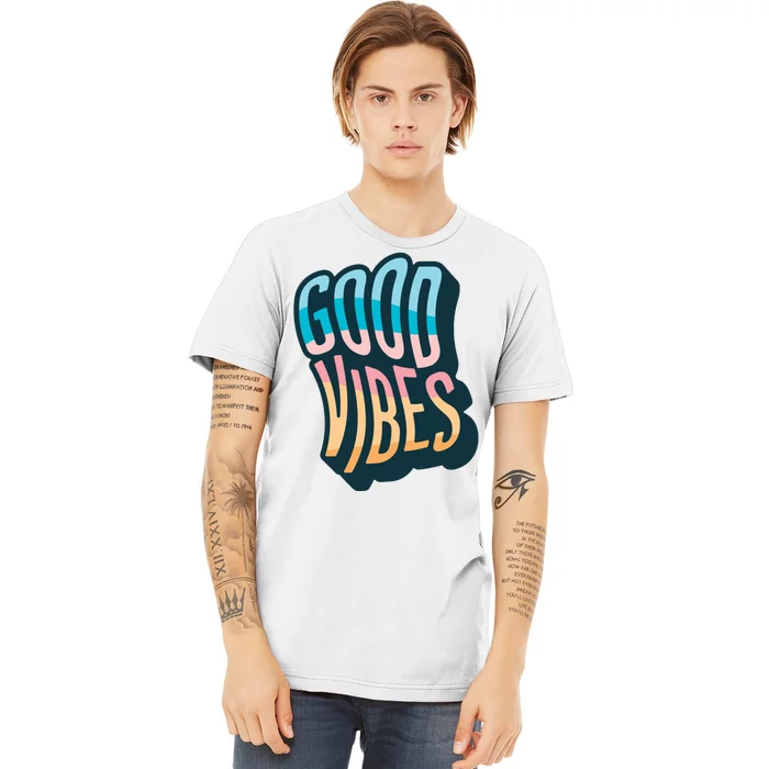 Good Vibes Retro Positive Quote Premium T-Shirt