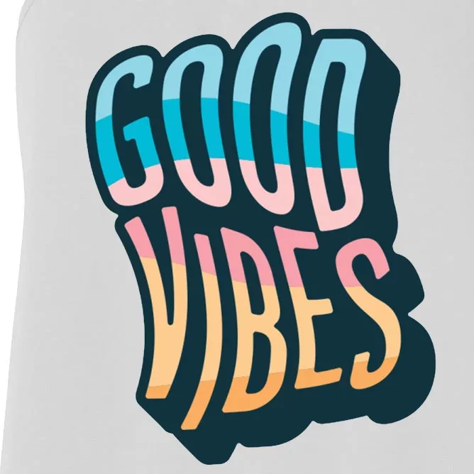 Good Vibes Retro Positive Quote Women's Racerback Tank