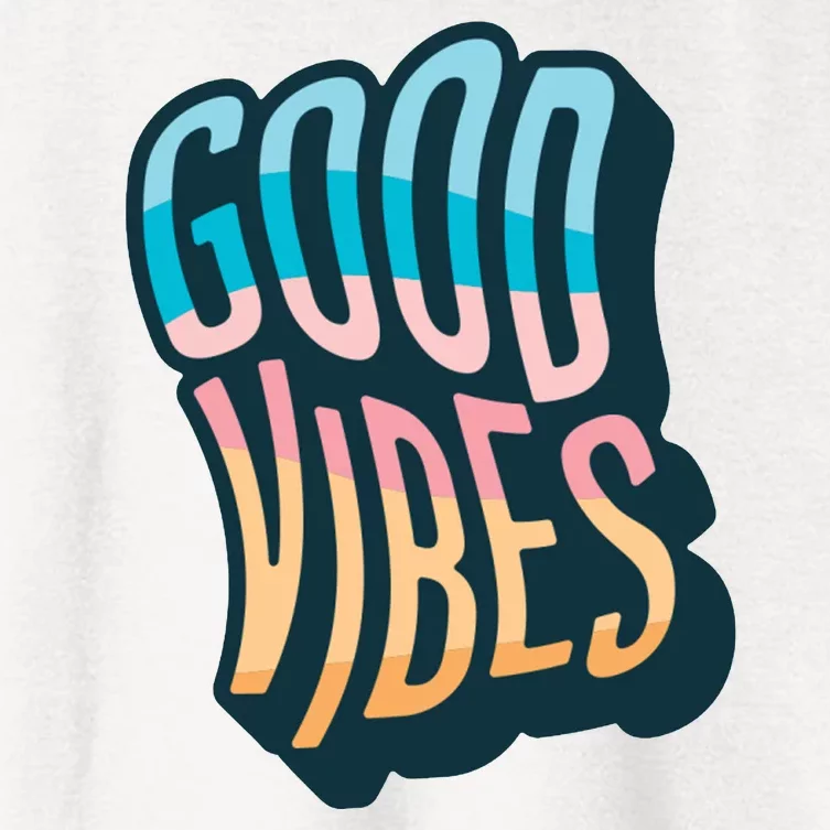 Good Vibes Retro Positive Quote Women's Crop Top Tee