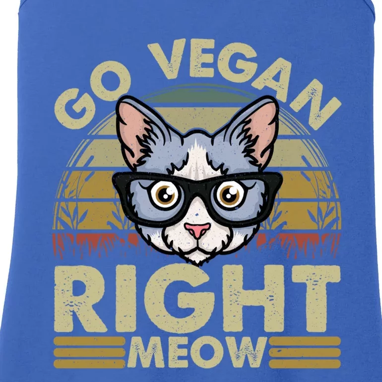 Go Vegan Right Meow Great Giftcat Lover Cute Gift Ladies Essential Tank