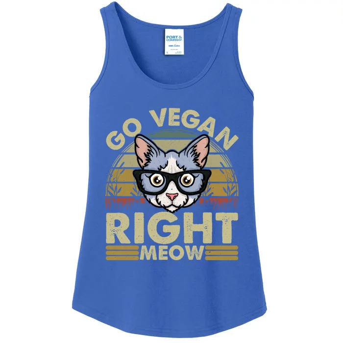 Go Vegan Right Meow Great Giftcat Lover Cute Gift Ladies Essential Tank