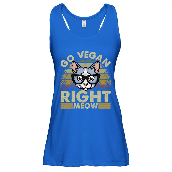 Go Vegan Right Meow Great Giftcat Lover Cute Gift Ladies Essential Flowy Tank