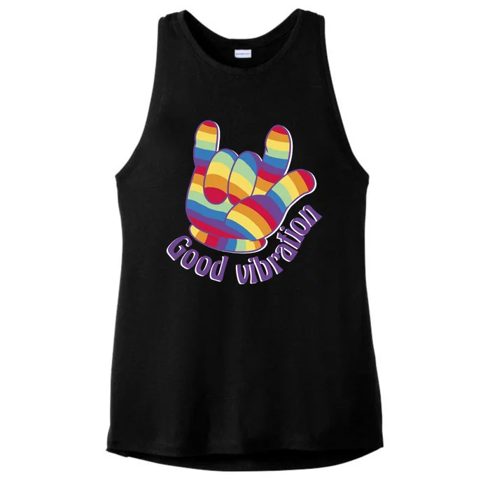 Good Vibration Rainbow Ladies Tri-Blend Wicking Tank