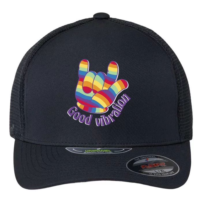 Good Vibration Rainbow Flexfit Unipanel Trucker Cap