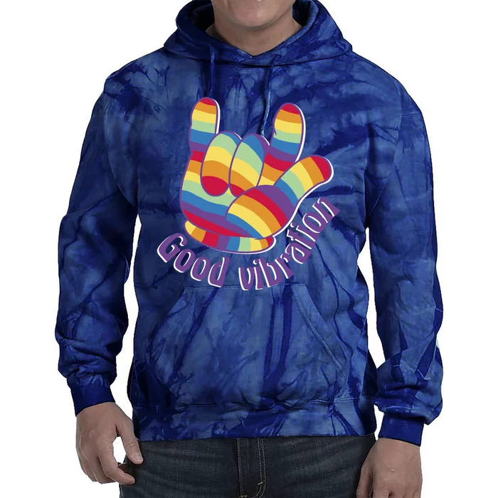 Good Vibration Rainbow Tie Dye Hoodie