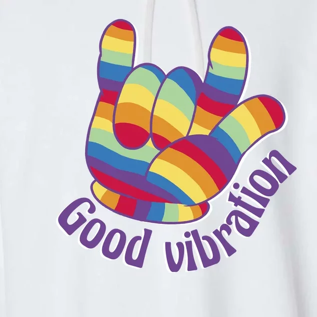 Good Vibration Rainbow Garment-Dyed Fleece Hoodie