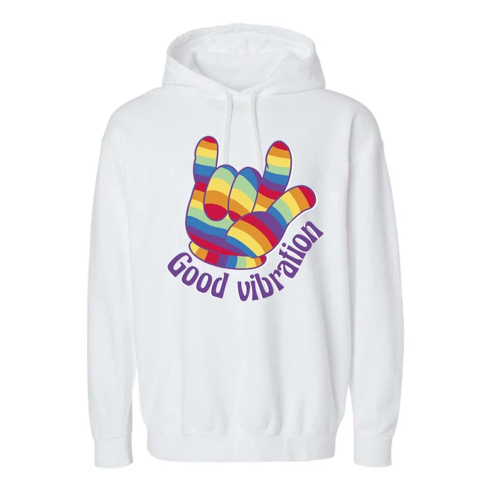 Good Vibration Rainbow Garment-Dyed Fleece Hoodie