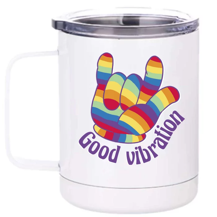 Good Vibration Rainbow Front & Back 12oz Stainless Steel Tumbler Cup