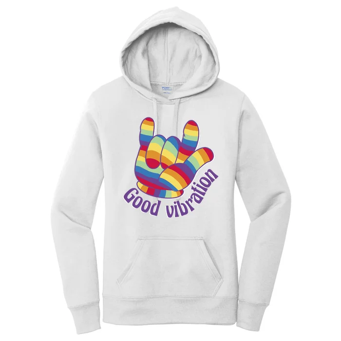 Good Vibration Rainbow Women's Pullover Hoodie