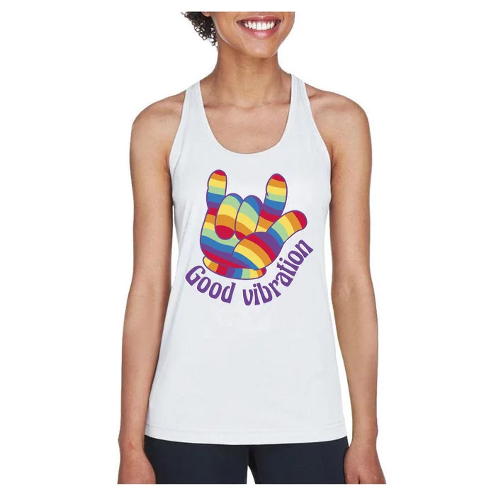 Good Vibration Rainbow Women's Racerback Tank