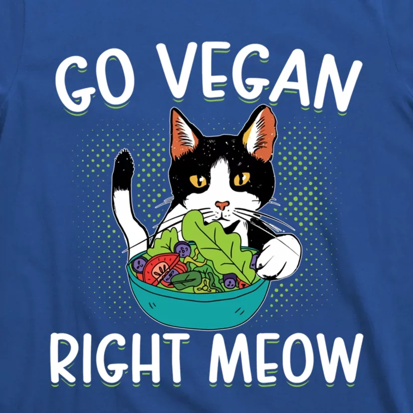 Go Vegan Right Meow Cat Vegan Vegetable Diet Gift T-Shirt