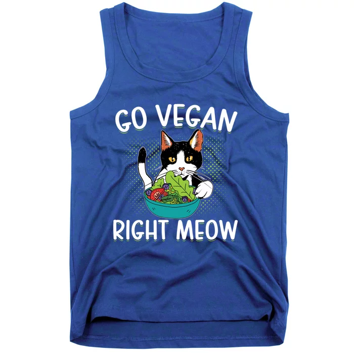 Go Vegan Right Meow Cat Vegan Vegetable Diet Gift Tank Top