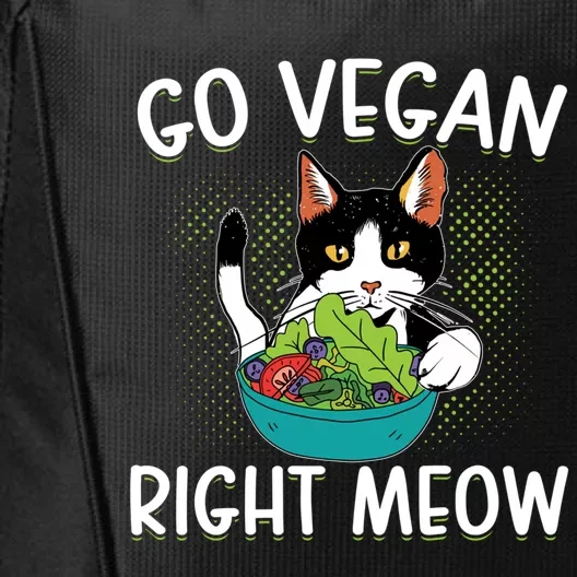 Go Vegan Right Meow Cat Vegan Vegetable Diet Cute Gift City Backpack